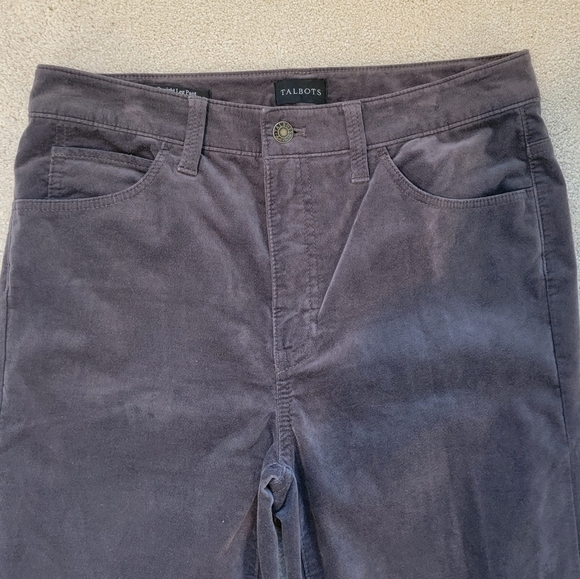 Talbots Gray Velveteen High Rise Pants Size 6 - Picture 4 of 11